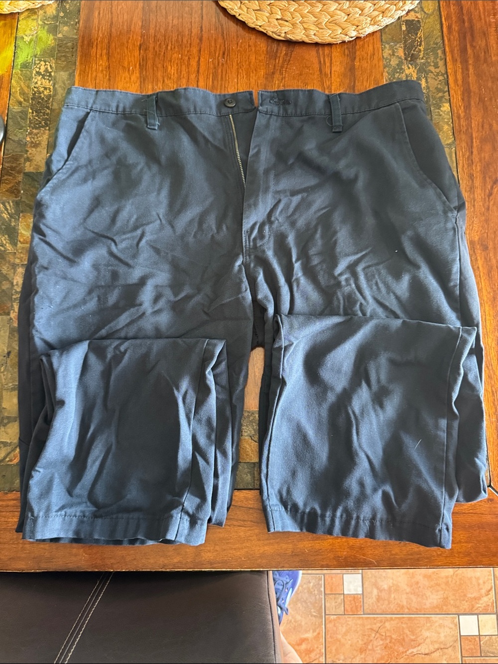 Men's Flat Front Navy Shorts - Classic Everyday Comfort